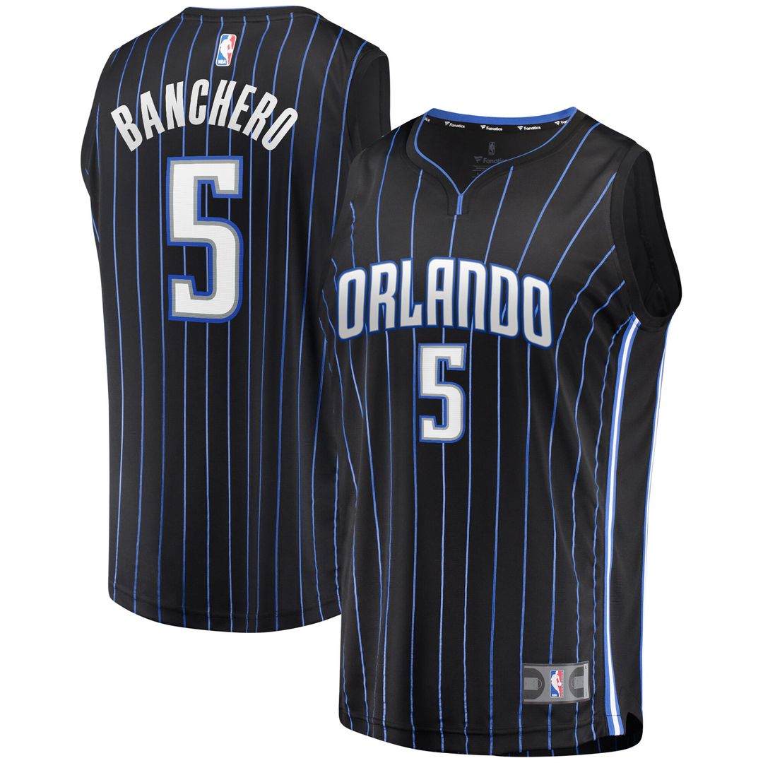 Orlando Magic Paolo Banchero Fanatics Youth Fast Break Player Jersey - Icon Edition - Black Team Jersey Sports Fan Apparel