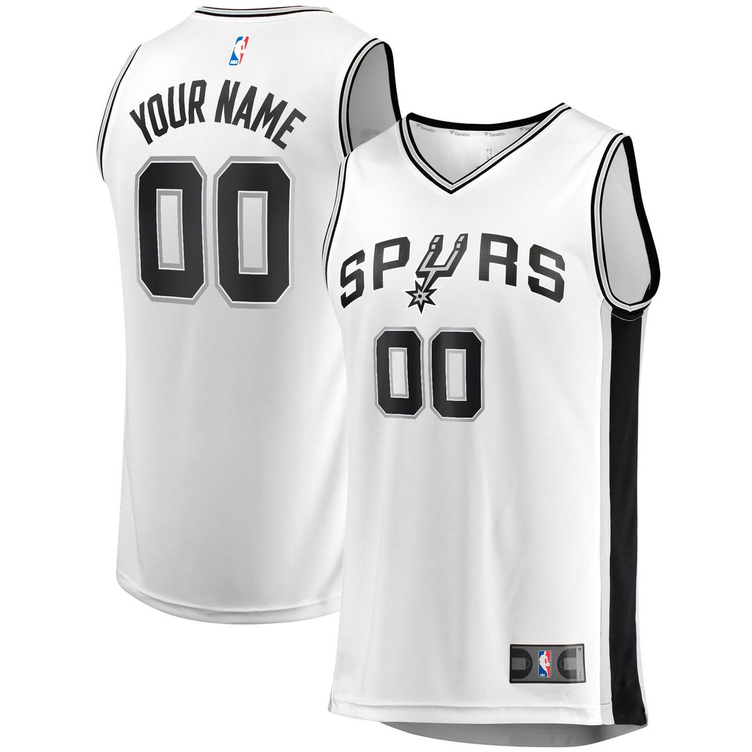 San Antonio Spurs Fanatics Fast Break Custom Replica Jersey - Association Edition - White Team Jersey Sports Fan Apparel