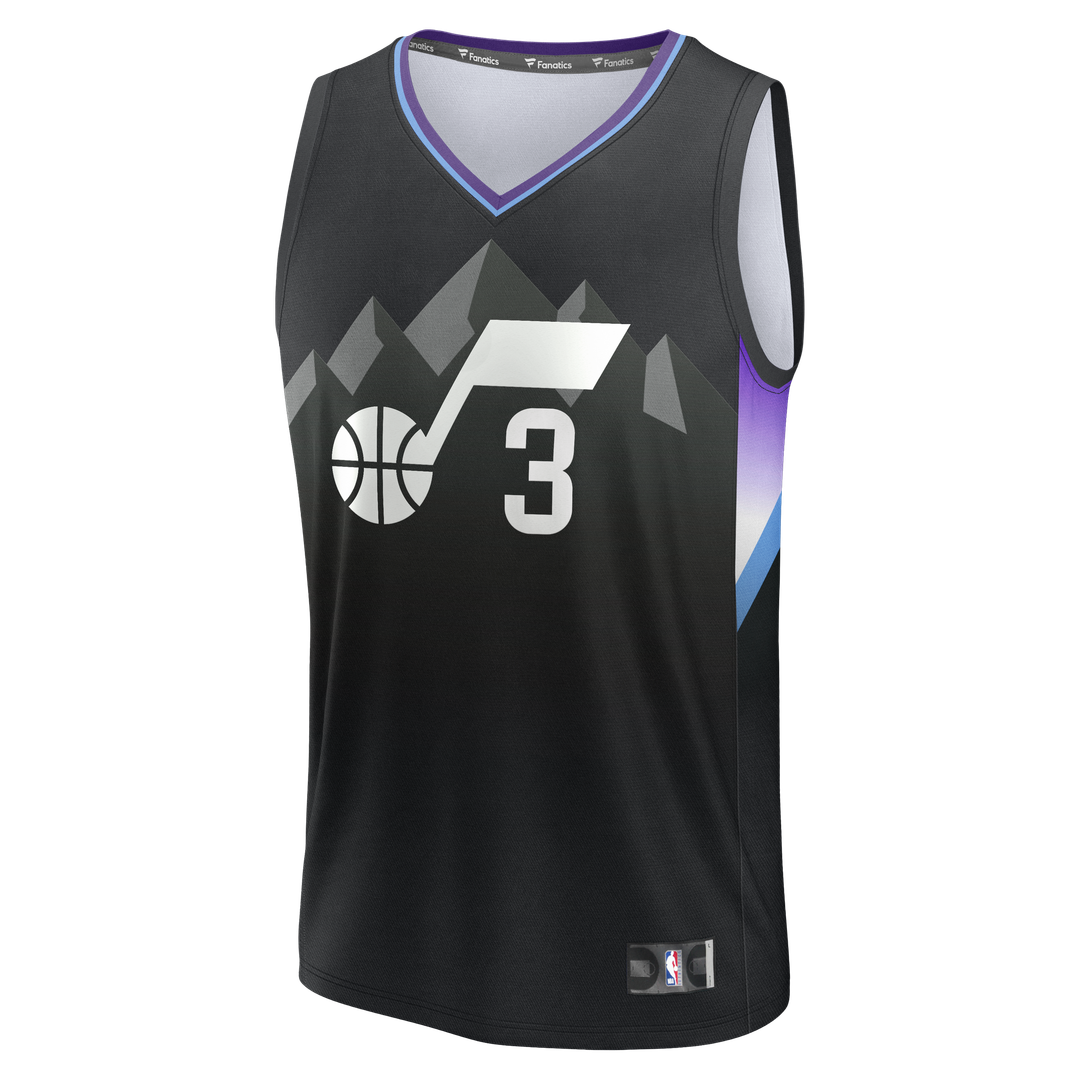 Utah Jazz Keyonte George Fanatics Fast Break Replica Jersey - Statement Edition - Black Team Jersey Sports Fan Apparel