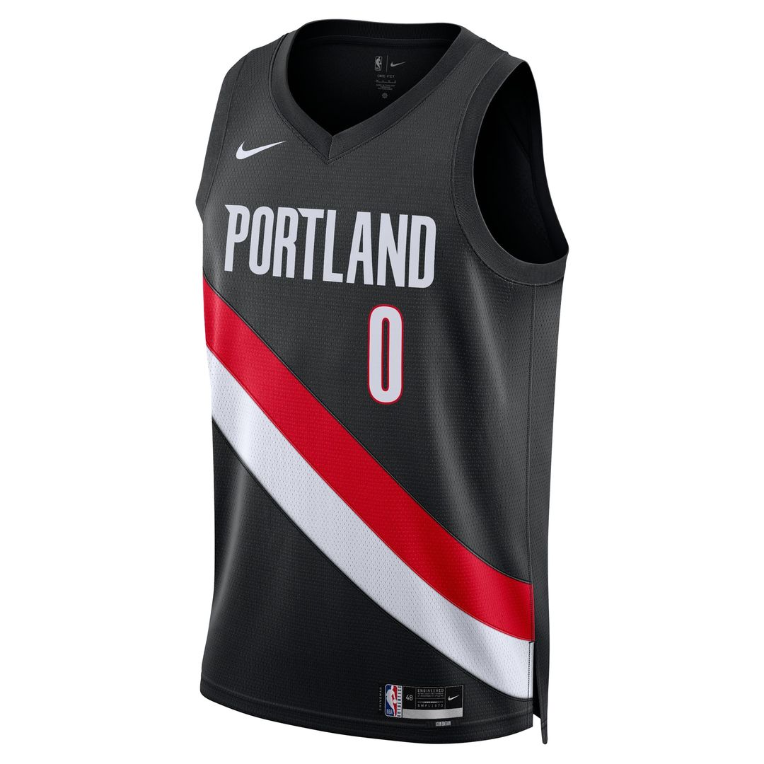 Portland Trail Blazers Damian Lillard Nike Unisex Swingman Player Jersey - Icon Edition - Black Team Jersey Sports Fan Apparel