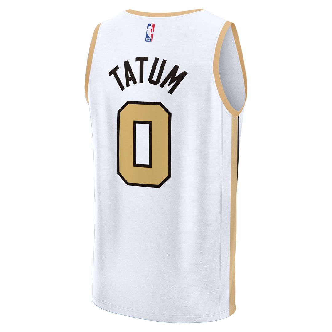Boston Celtics Jayson Tatum Fanatics Youth 2025/26 City Edition Fast Break Jersey - White Team Jersey Sports Fan Apparel