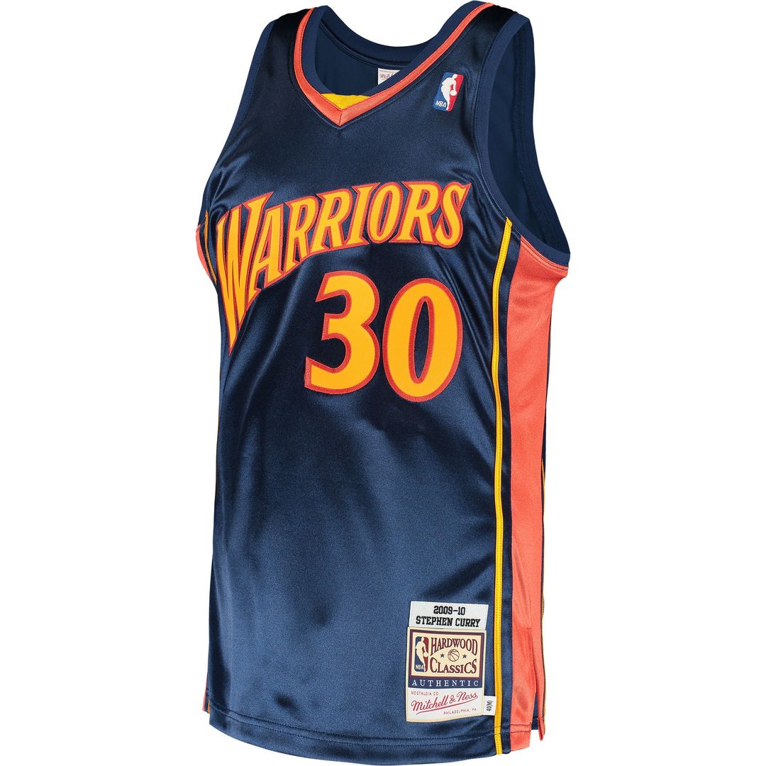 Golden State Warriors Stephen Curry Mitchell & Ness 2009/10 Hardwood Classics Authentic Jersey - Navy Team Jersey Sports Fan Apparel