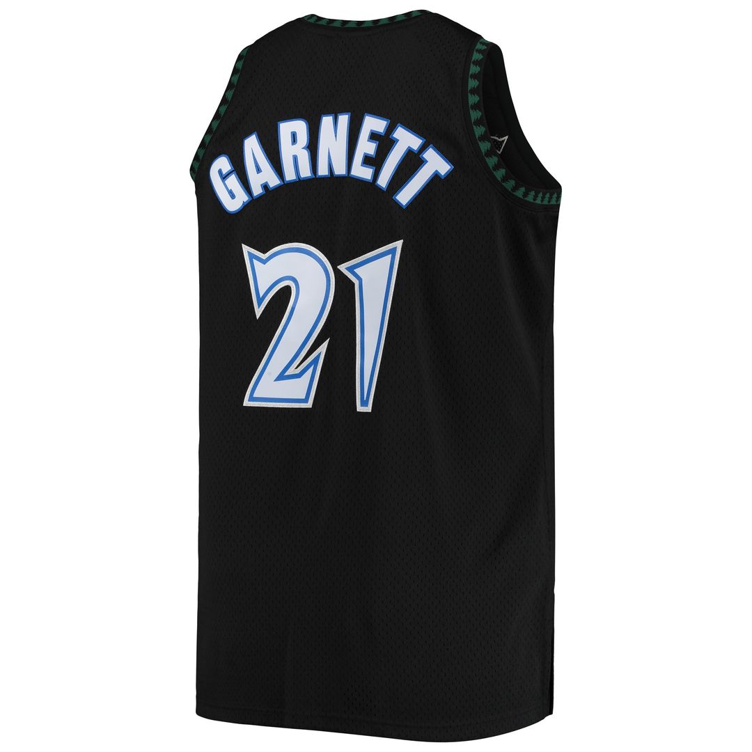 Minnesota Timberwolves Kevin Garnett Mitchell & Ness 1997/98 Big & Tall Hardwood Classics Swingman Jersey - Black Team Jersey Sports Fan Apparel