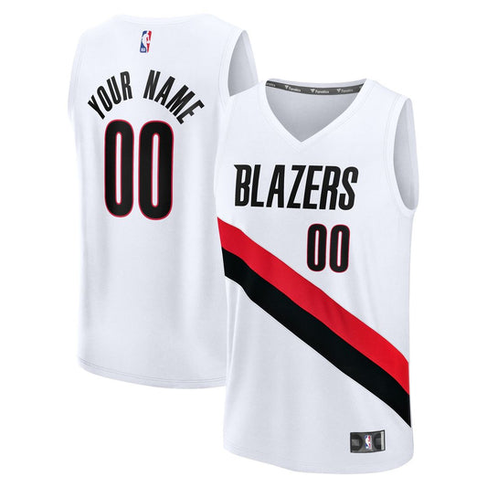 Portland Trail Blazers Fanatics Fast Break Replica Custom Jersey - Association Edition - White Team Jersey Sports Fan Apparel