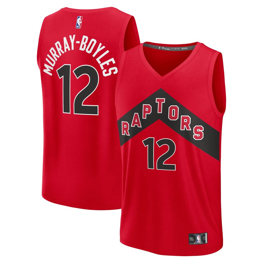Toronto Raptors Collin Murray - Boyles Fanatics 2025 NBA Draft First Round Pick Fast Break Replica Jersey - Icon Edition - Red Team Jersey Sports Fan
