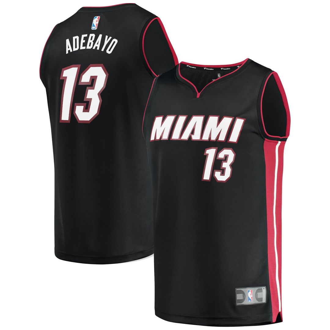 Miami Heat Bam Adebayo Fanatics Fast Break Replica Player Jersey - Icon Edition - Black Team Jersey Sports Fan Apparel