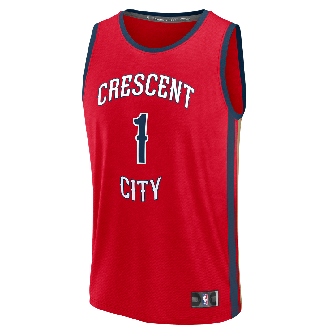 New Orleans Pelicans Zion Williamson Fanatics Youth Fast Break Player Jersey - Statement Edition - Red Team Jersey Sports Fan Apparel