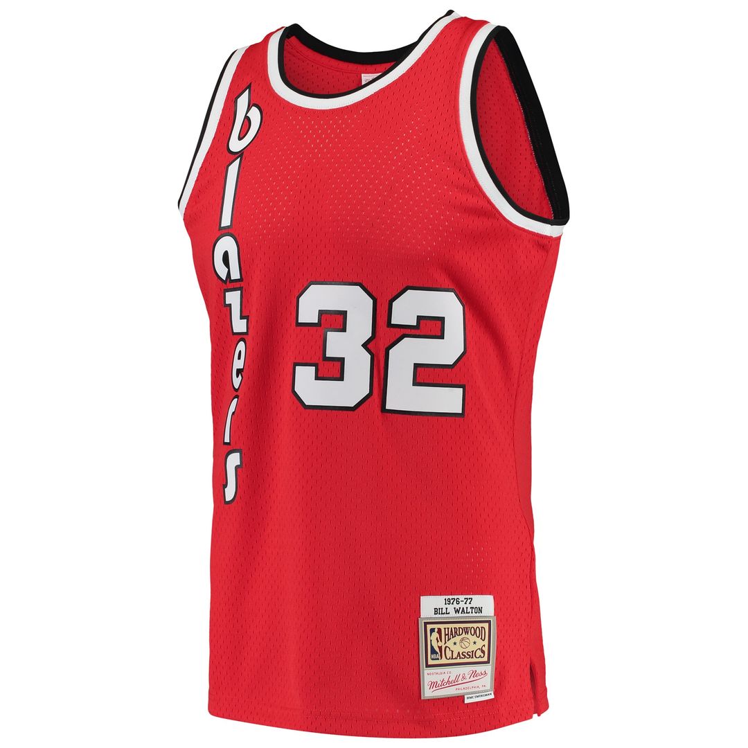 Portland Trail Blazers Bill Walton Mitchell & Ness 1976/77 Hardwood Classics Swingman Jersey - Red Team Jersey Sports Fan Apparel