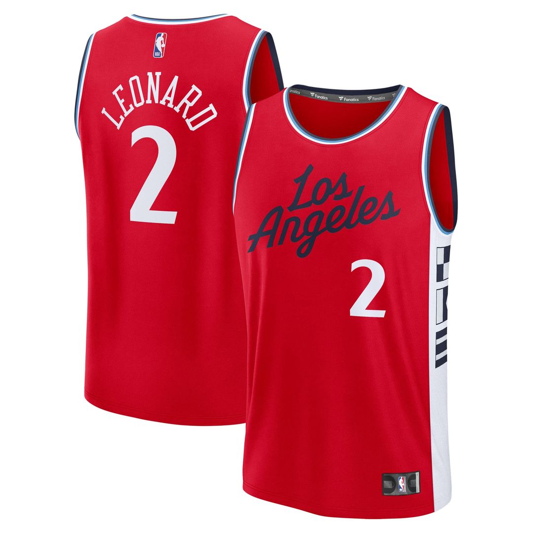 LA Clippers Kawhi Leonard Fanatics Fast Break Replica Player Jersey - Statement Edition - Red Team Jersey Sports Fan Apparel