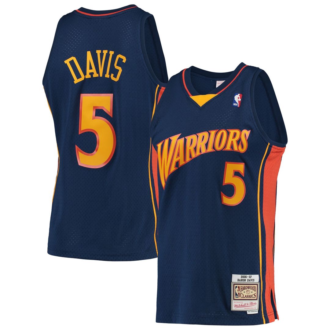 Golden State Warriors Baron Davis Mitchell & Ness 2006/07 Hardwood Classics Swingman Jersey - Navy Team Jersey Sports Fan Apparel