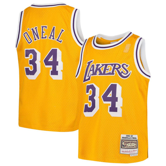 Los Angeles Lakers Shaquille O'Neal Mitchell & Ness Youth Swingman Throwback Jersey - Gold Team Jersey Sports Fan Apparel