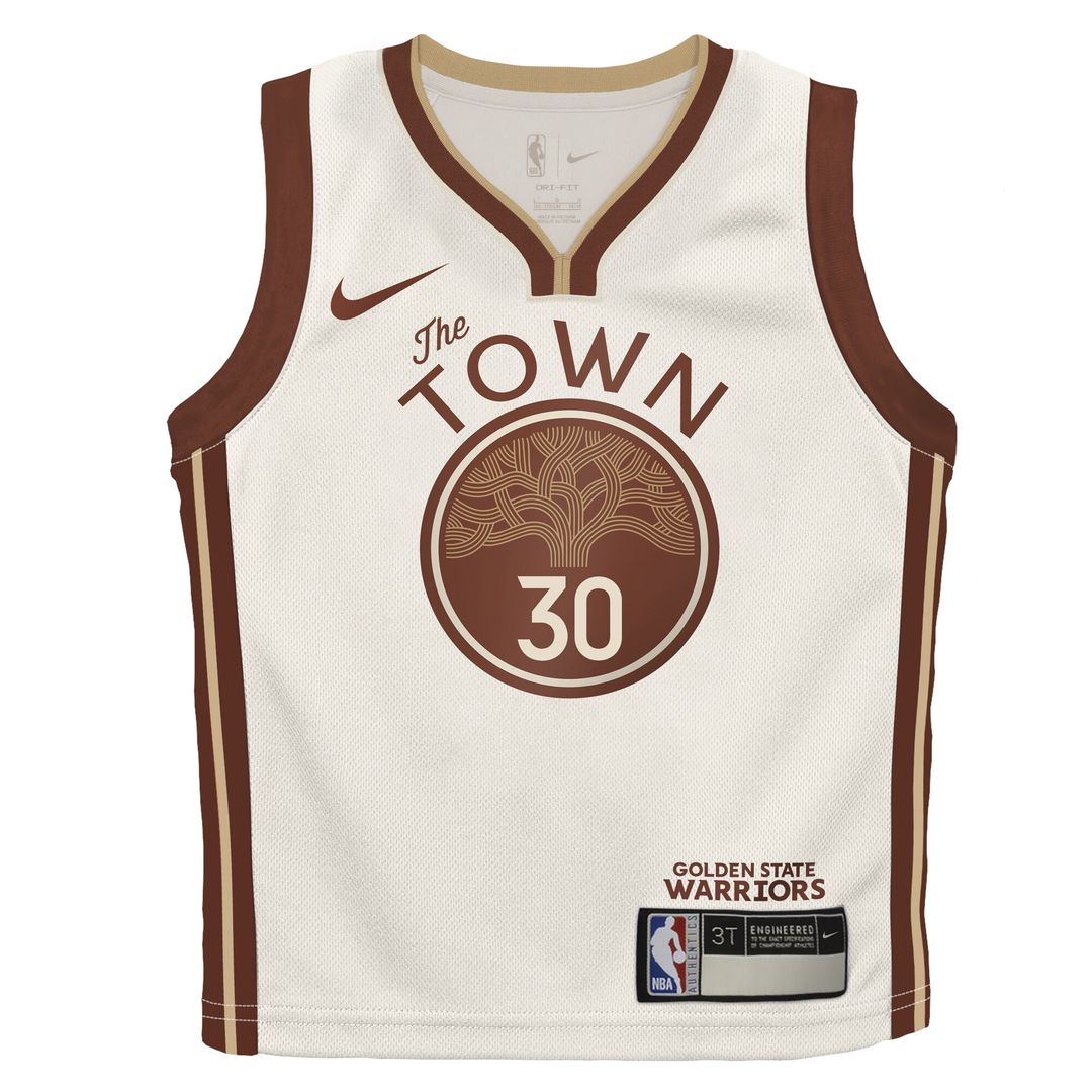 Golden State Warriors Stephen Curry Nike Preschool 2025/26 City Edition Swingman Jersey - Tan Team Jersey Sports Fan Apparel