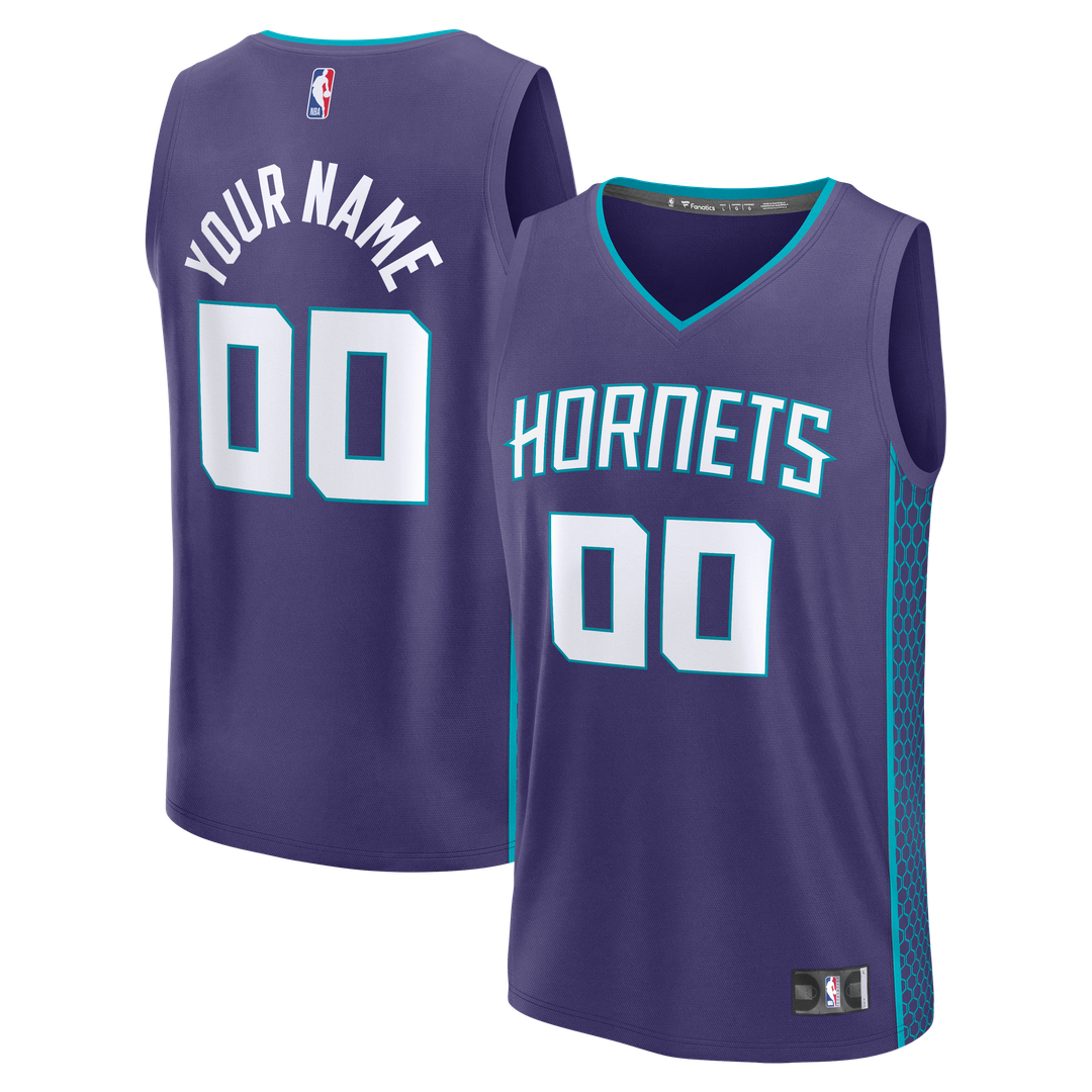 Charlotte Hornets Fanatics Fast Break Custom Jersey - Icon Edition - Purple Team Jersey Sports Fan Apparel
