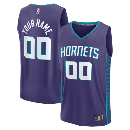 Charlotte Hornets Fanatics Fast Break Custom Jersey - Icon Edition - Purple Team Jersey Sports Fan Apparel