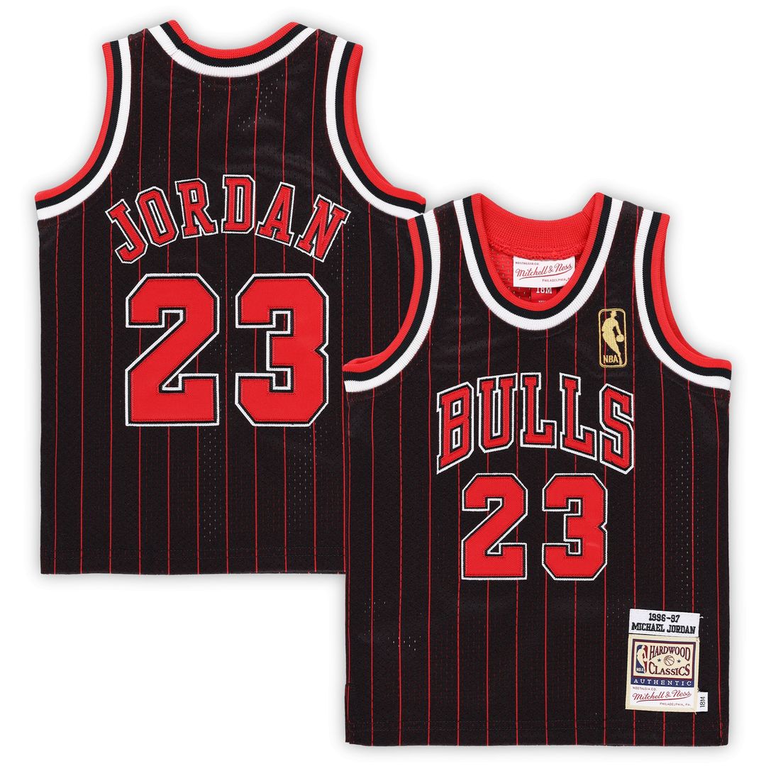 Chicago Bulls Michael Jordan Mitchell & Ness Infant 1996/97 Hardwood Classics Authentic Jersey - Black Team Jersey Sports Fan Apparel