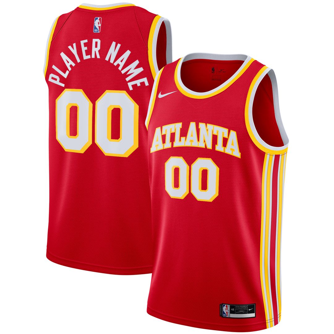 Atlanta Hawks Nike 2020/21 Swingman Custom Jersey - Icon Edition - Red Team Jersey Sports Fan Apparel