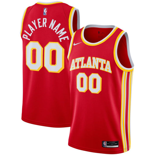 Atlanta Hawks Nike 2020/21 Swingman Custom Jersey - Icon Edition - Red Team Jersey Sports Fan Apparel