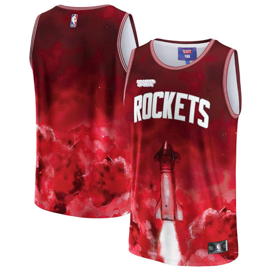 Houston Rockets NBA & KidSuper Studios by Fanatics Unisex Hometown Jersey - Red Team Jersey Sports Fan Apparel