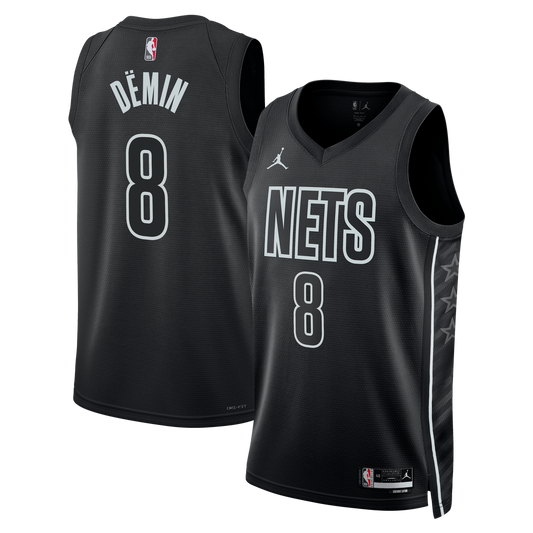 Brooklyn Nets Egor Dëmin Jordan Brand Unisex Swingman Jersey - Statement Edition - Black Team Jersey Sports Fan Apparel