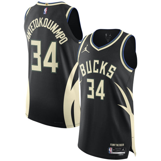 Milwaukee Bucks Giannis Antetokounmpo Jordan Brand Authentic Player Jersey - Statement Edition - Black Team Jersey Sports Fan Apparel