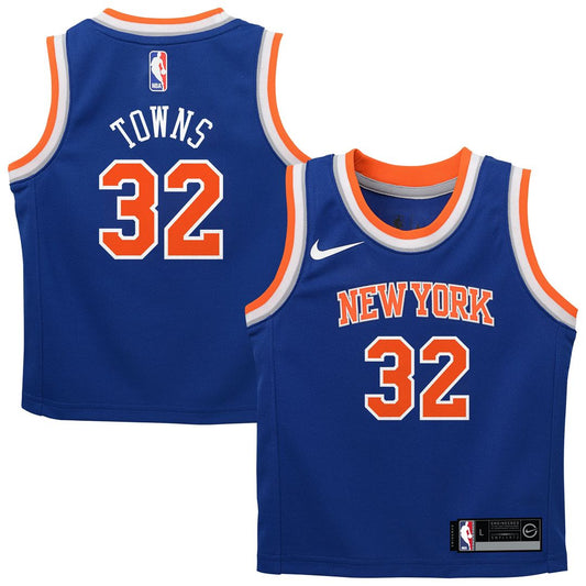 New York Knicks Karl - Anthony Towns Nike Preschool Replica Swingman Jersey - Icon Edition - Blue Team Jersey Sports Fan Apparel