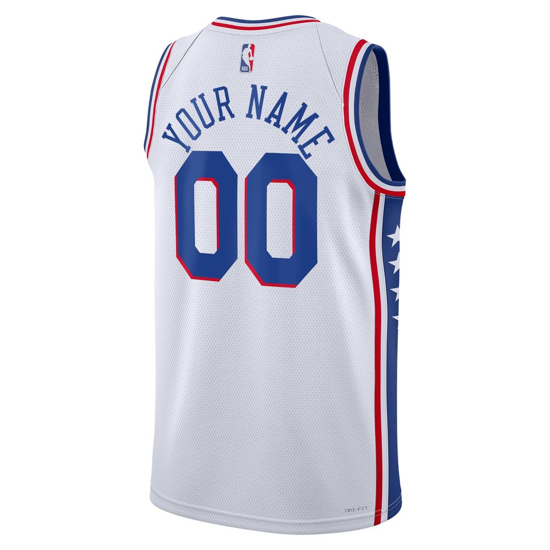 Philadelphia 76ers Nike Unisex 2022/23 Swingman Custom Jersey White - Association Edition Team Jersey Sports Fan Apparel