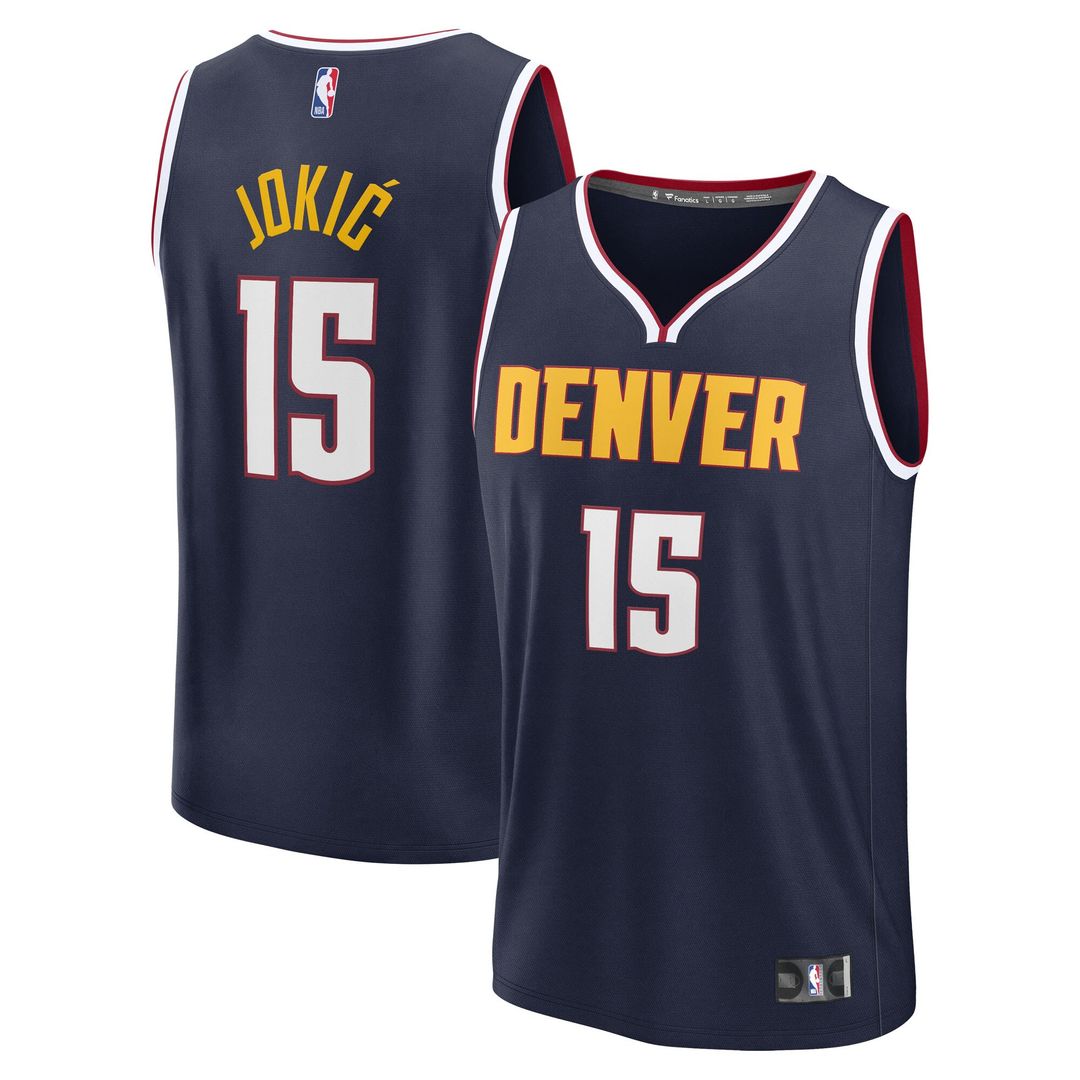 Denver Nuggets Nikola Jokic Fanatics Youth Fast Break Replica Player Jersey - Icon Edition - Navy Team Jersey Sports Fan Apparel