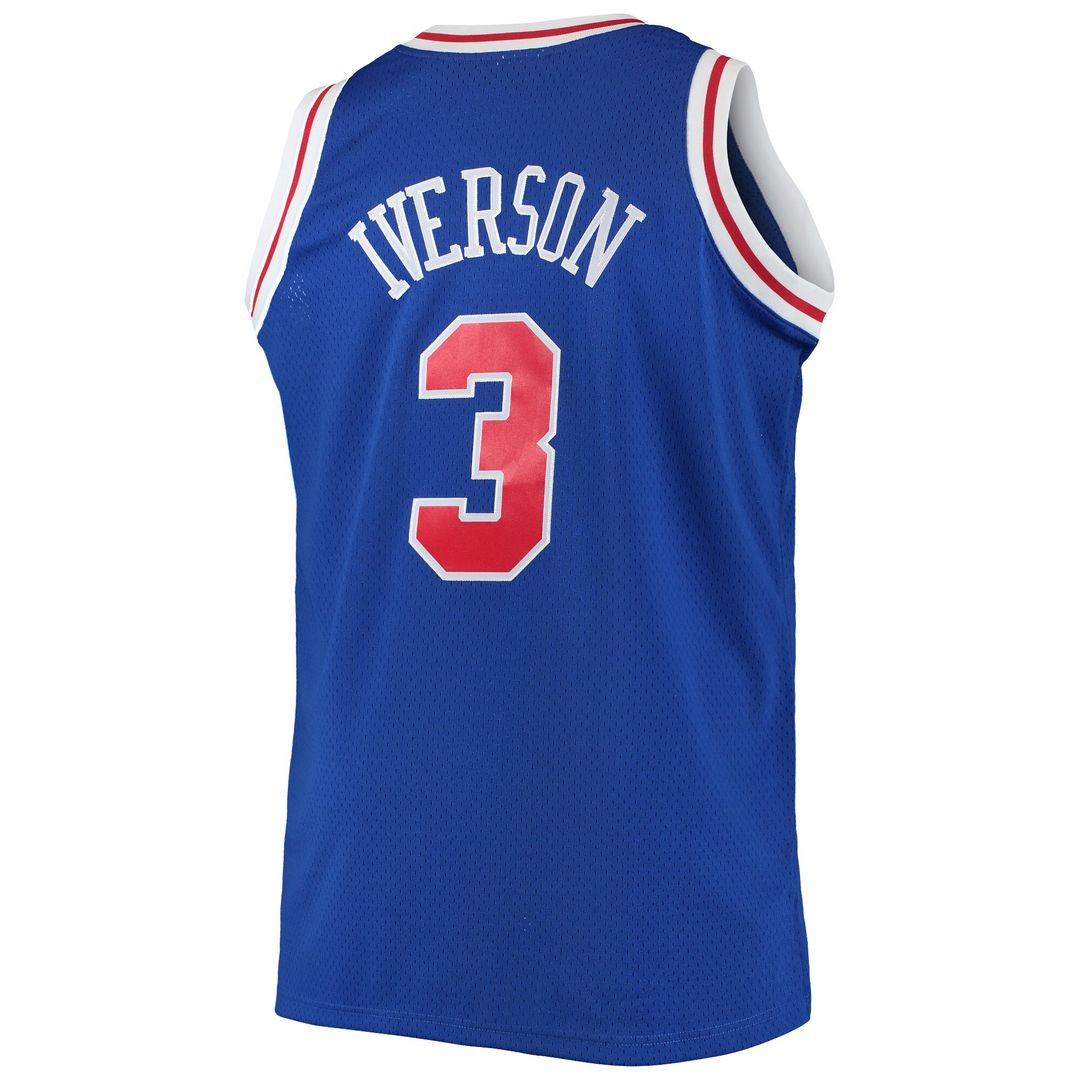 Philadelphia 76ers Allen Iverson Mitchell & Ness 2000/01 Big & Tall Hardwood Classics Swingman Jersey - Black Team Jersey Sports Fan Apparel