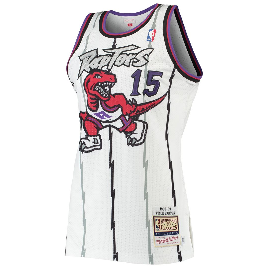 Toronto Raptors Vince Carter Mitchell & Ness 1998/99 Hardwood Classics Authentic Jersey - White Team Jersey Sports Fan Apparel
