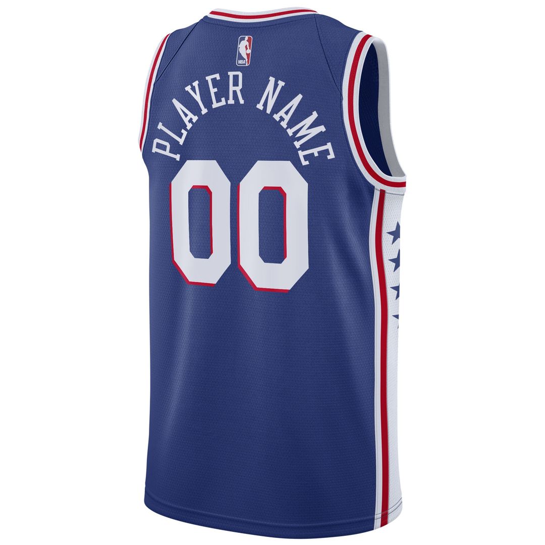 Philadelphia 76ers Nike 2020/21 Swingman Custom Jersey - Icon Edition - Royal Team Jersey Sports Fan Apparel