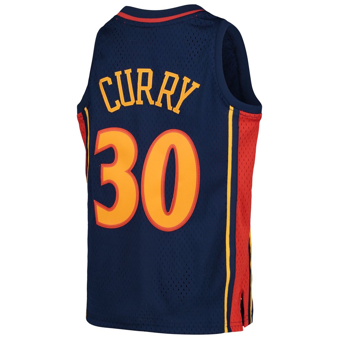 Golden State Warriors Stephen Curry Mitchell & Ness Youth 2009 - 10 Hardwood Classics Swingman Throwback Jersey - Navy Team Jersey Sports Fan Apparel