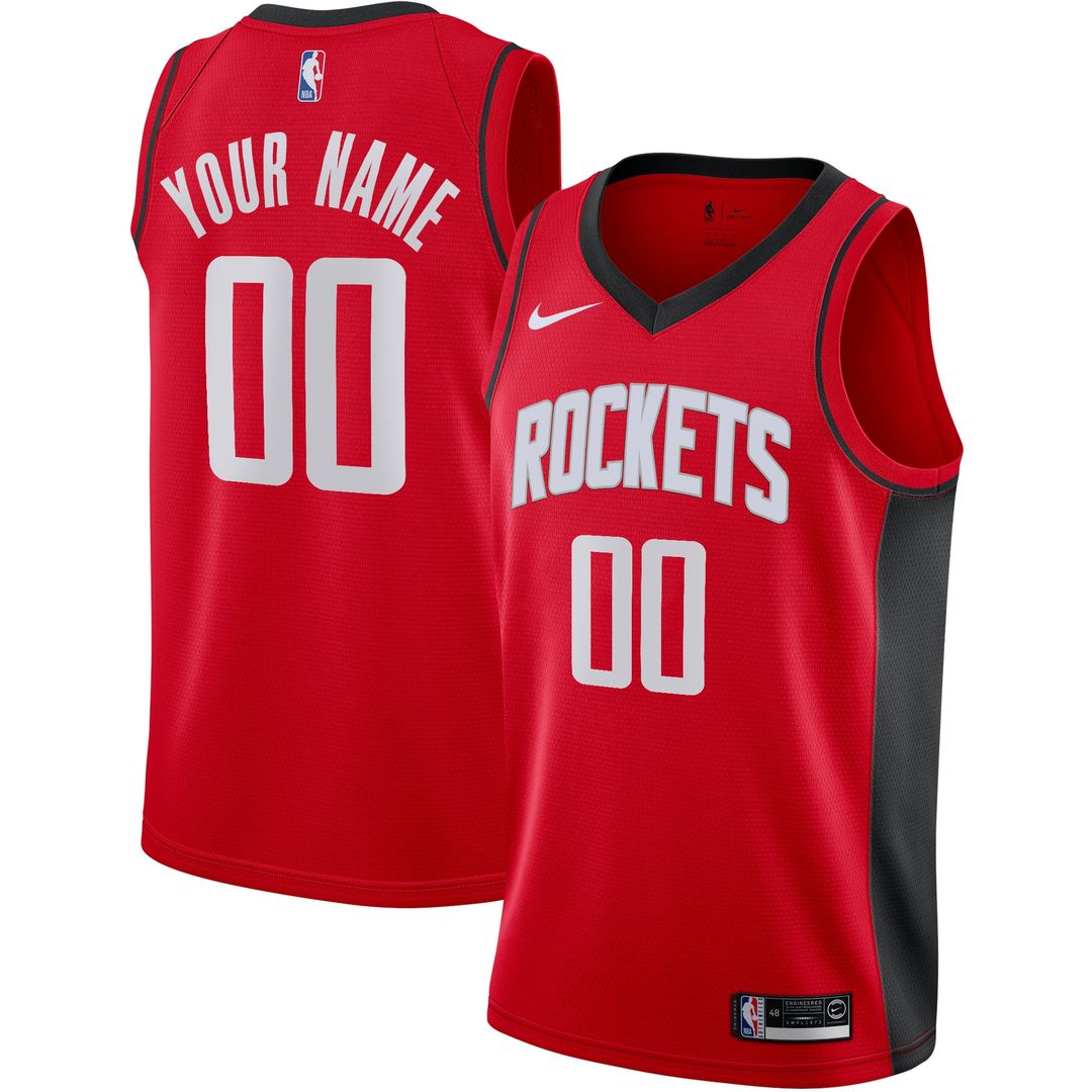 Houston Rockets Nike Custom Swingman Jersey - Icon Edition - Red Team Jersey Sports Fan Apparel