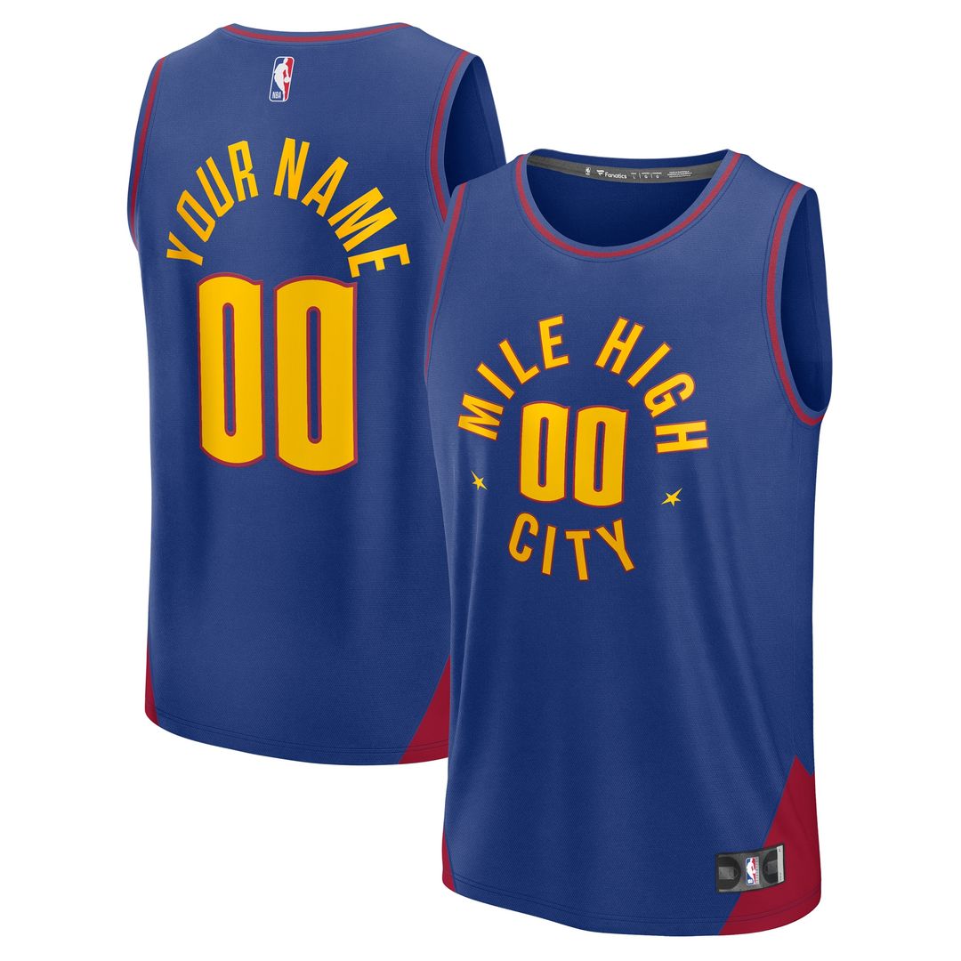 Denver Nuggets Fanatics Fast Break Custom Jersey - Icon Edition - Navy Team Jersey Sports Fan Apparel