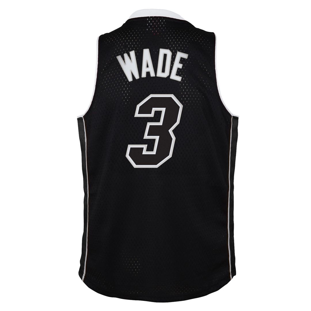 Miami Heat Dwyane Wade Mitchell & Ness Youth 2011/12 Hardwood Classics Swingman Alternate Jersey - Black Team Jersey Sports Fan Apparel