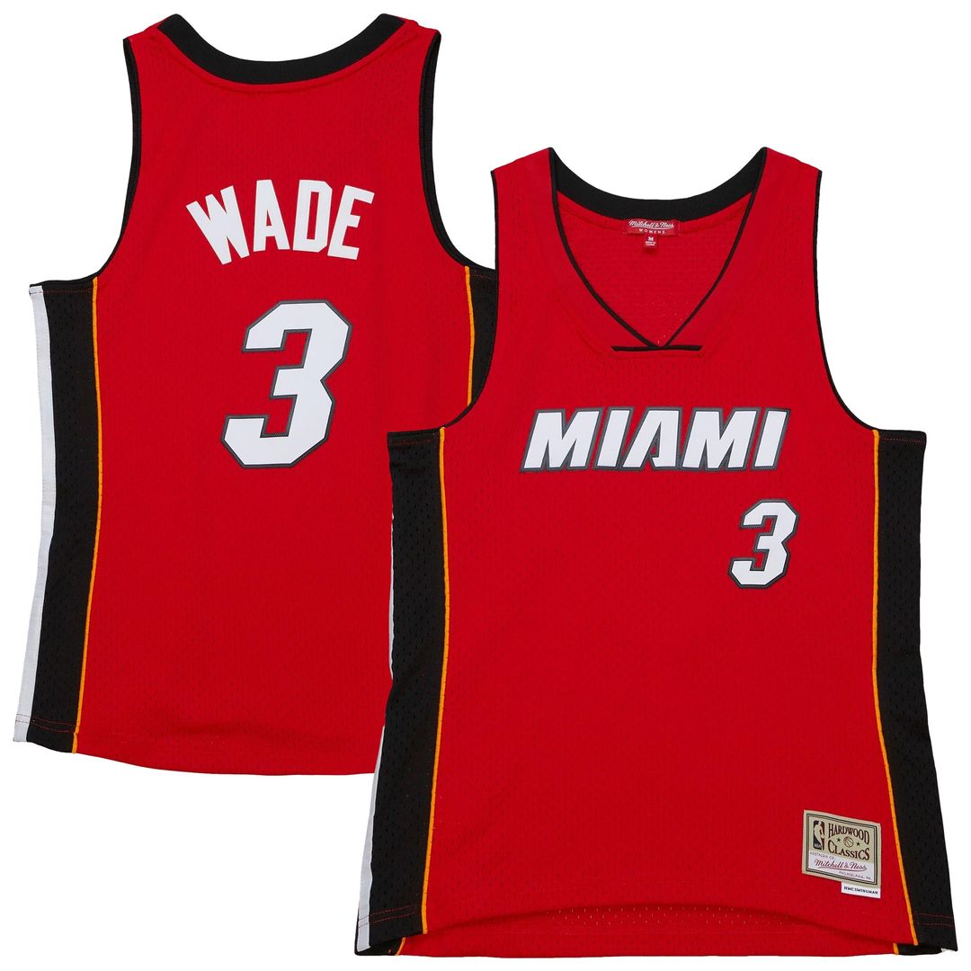 Miami Heat Dwyane Wade Women's 2005/06 Hardwood Classics Swingman Jersey - Red Team Jersey Sports Fan Apparel