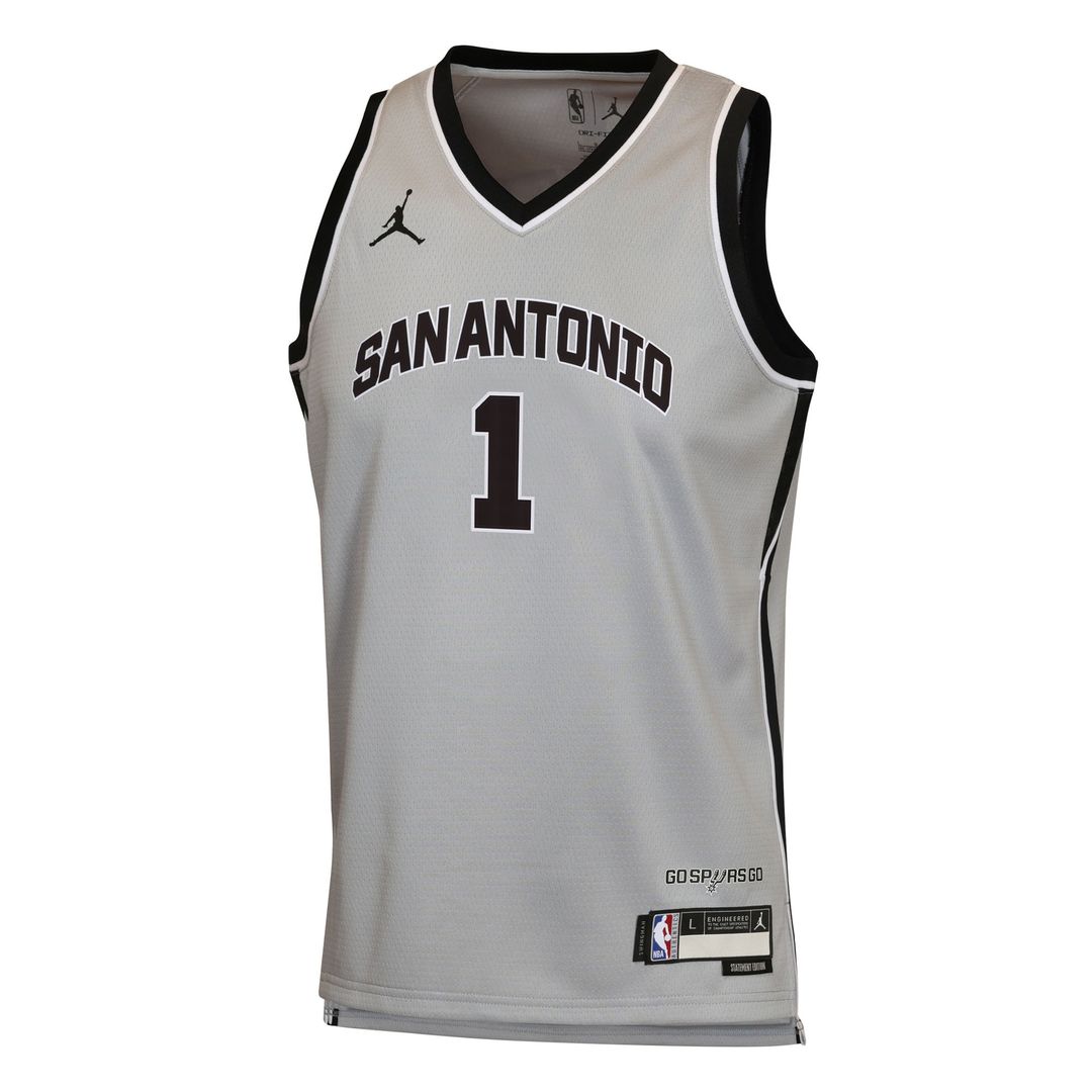 San Antonio Spurs Victor Wembanyama Jordan Brand Youth Swingman Jersey - Statement Edition - Silver Team Jersey Sports Fan Apparel