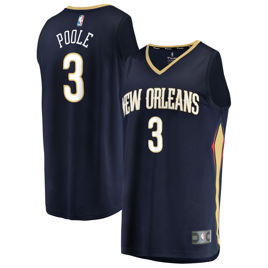 New Orleans Pelicans Jordan Poole Fanatics Fast Break Replica Jersey - Navy - Icon Edition Team Jersey Sports Fan Apparel