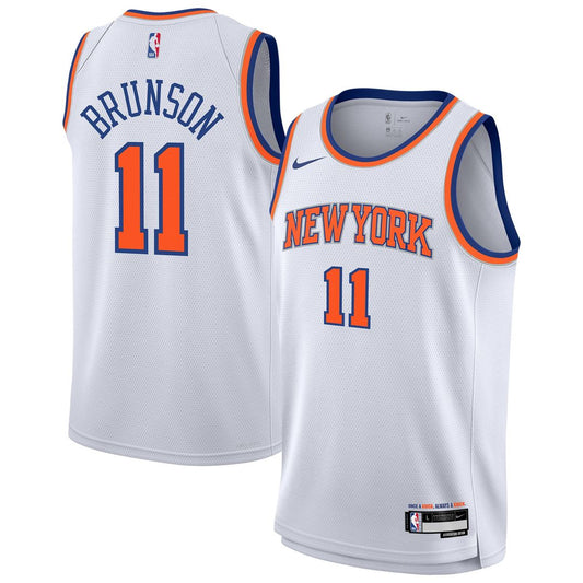 New York Knicks Jalen Brunson Nike Youth Association Swingman Jersey - White Team Jersey Sports Fan Apparel