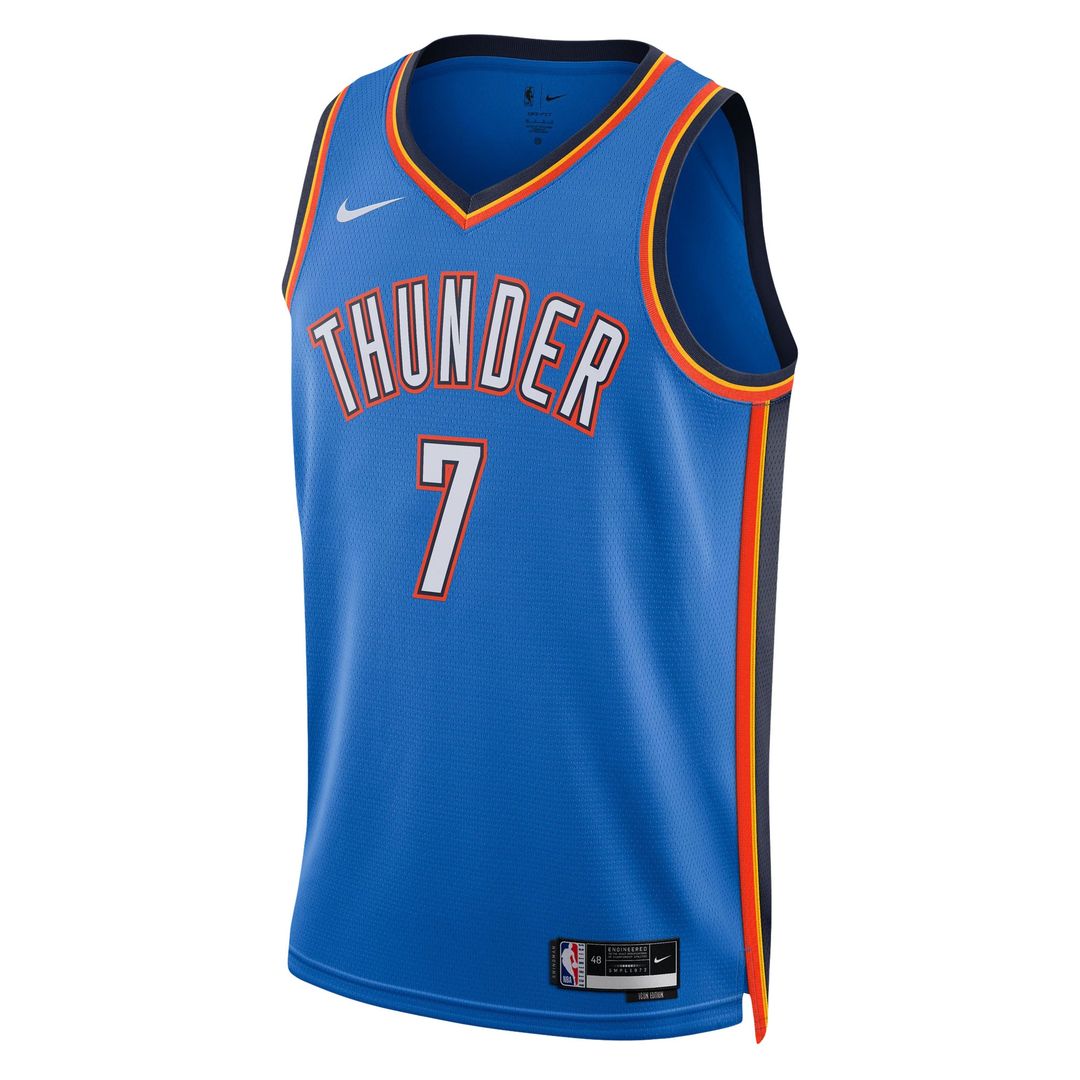 Oklahoma City Thunder Chet Holmgren Nike Unisex 2022 NBA Draft First Round Pick Player Swingman Jersey - Icon Edition - Blue Team Jersey Sports Fan Ap