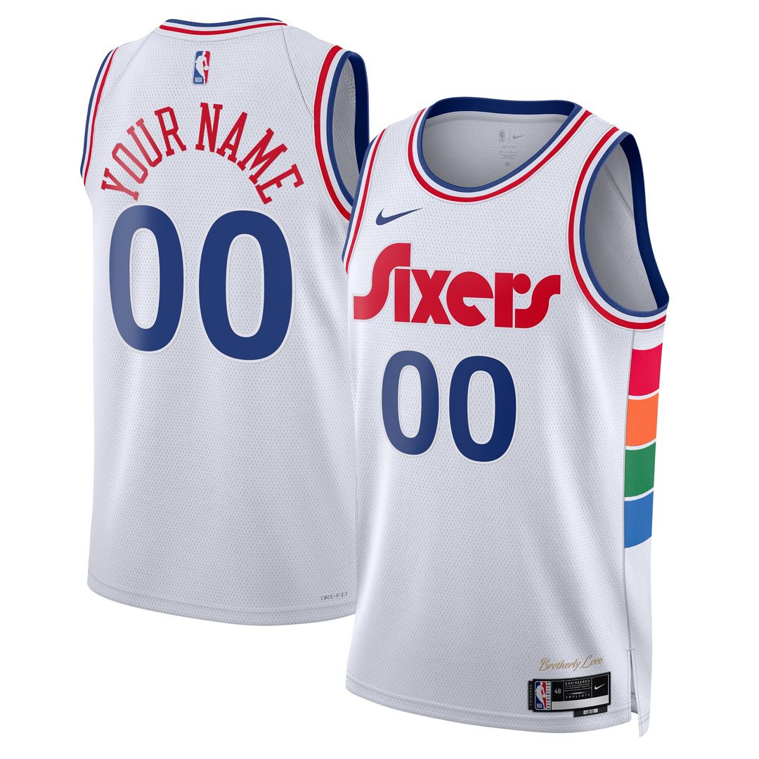 Philadelphia 76ers Nike Unisex 2024/25 Custom Swingman Jersey - City Edition - White Team Jersey Sports Fan Apparel