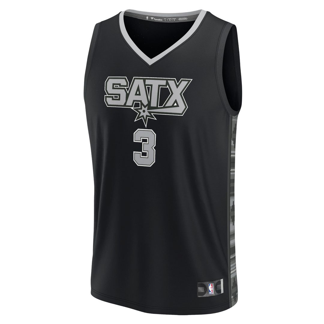 San Antonio Spurs Keldon Johnson Fanatics Fast Break Replica Player Jersey - Statement Edition - Black Team Jersey Sports Fan Apparel