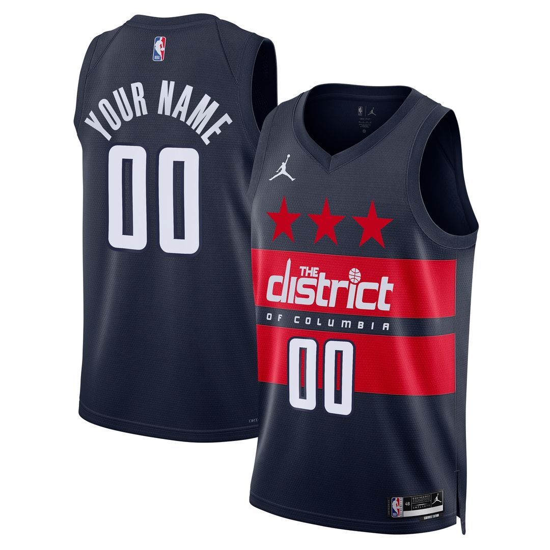 Washington Wizards Jordan Brand Unisex 2024/25 Custom Swingman Jersey - Statement Edition - Navy Team Jersey Sports Fan Apparel