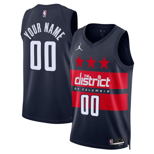Washington Wizards Jordan Brand Unisex 2024/25 Custom Swingman Jersey - Statement Edition - Navy Team Jersey Sports Fan Apparel