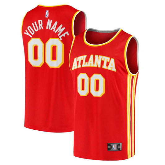 Atlanta Hawks Fanatics Fast Break Replica Custom Jersey - Icon Edition - Red Team Jersey Sports Fan Apparel