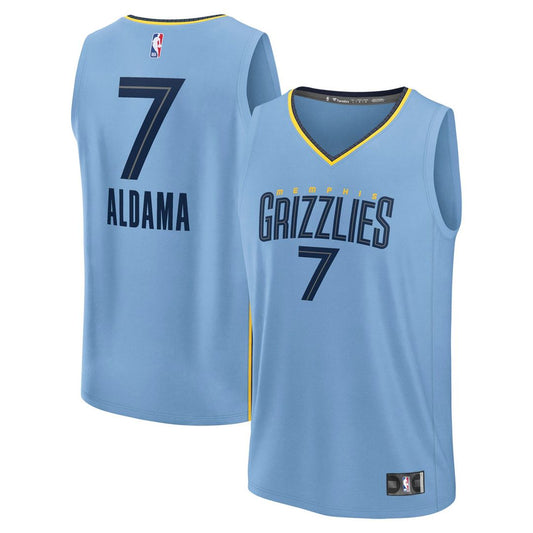 Memphis Grizzlies Santi Aldama Fanatics Fast Break Replica Player Jersey - Statement Edition - Light Blue Team Jersey Sports Fan Apparel
