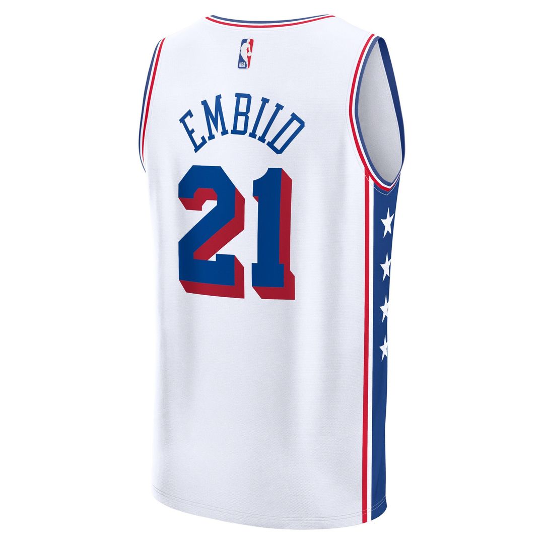 Philadelphia 76ers Joel Embiid Fanatics Fast Break Replica Jersey - Association Edition - White Team Jersey Sports Fan Apparel