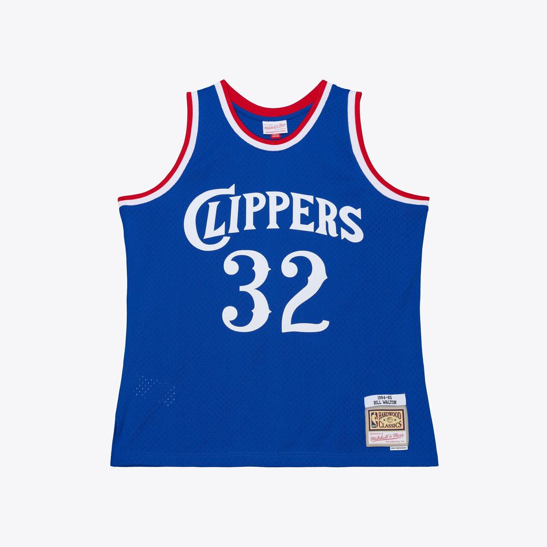 LA Clippers Bill Walton Mitchell & Ness 1984 - 85 Swingman Jersey - Royal Team Jersey Sports Fan Apparel