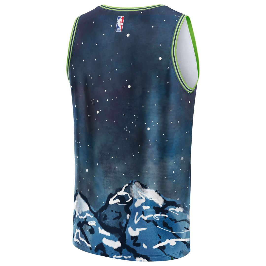 Minnesota Timberwolves NBA & KidSuper Studios by Fanatics Unisex Hometown Jersey - Blue Team Jersey Sports Fan Apparel