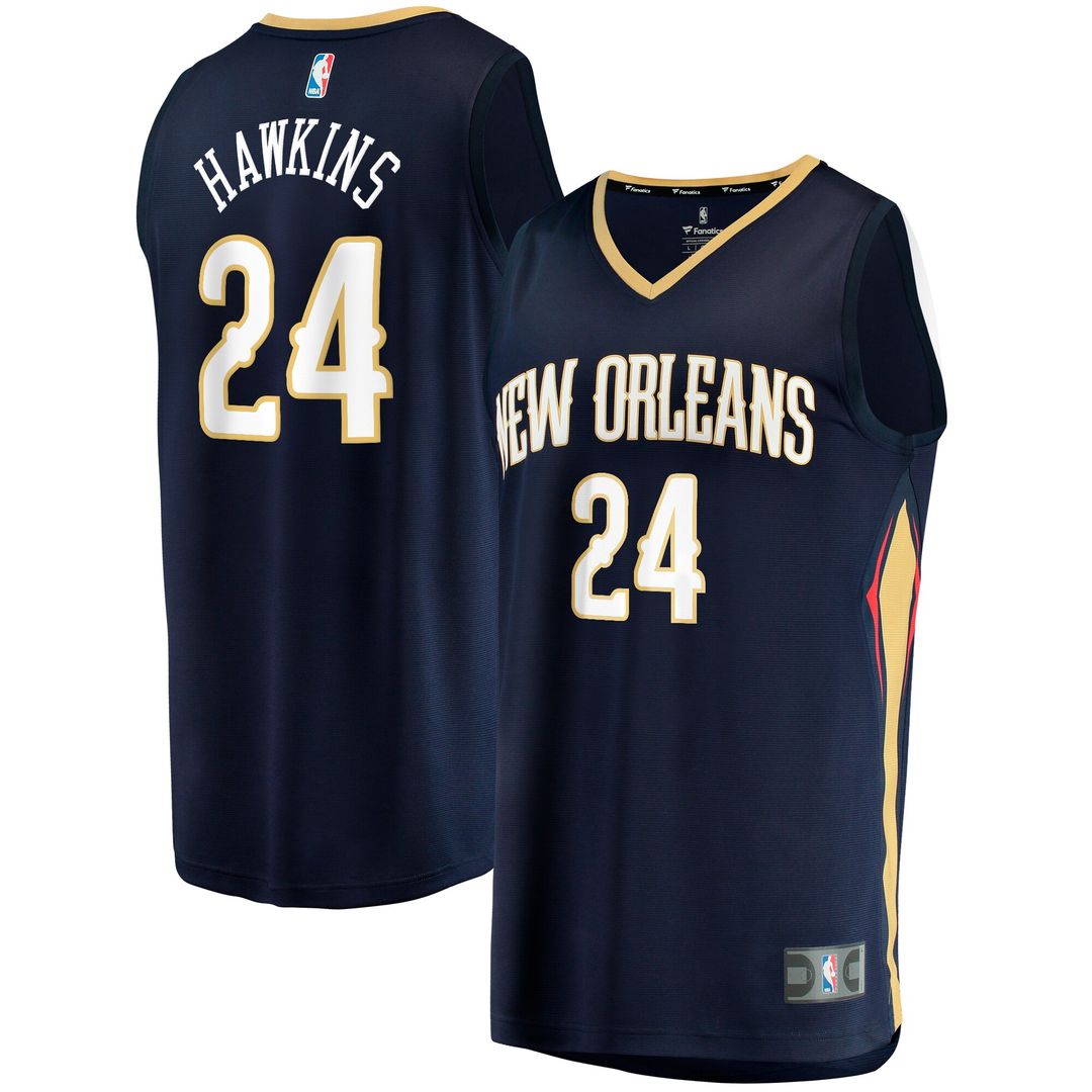 New Orleans Pelicans Jordan Hawkins Fanatics Fast Break Replica Jersey - Icon Edition - Navy Team Jersey Sports Fan Apparel