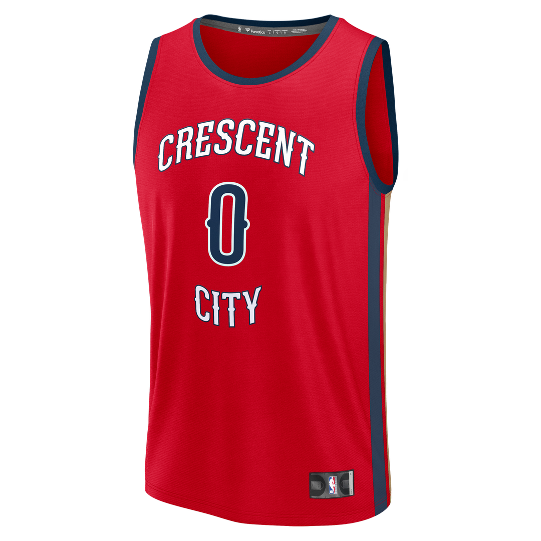 New Orleans Pelicans Jeremiah Fears Fanatics Fast Break Replica Player Jersey - Statement Edition - Red Team Jersey Sports Fan Apparel